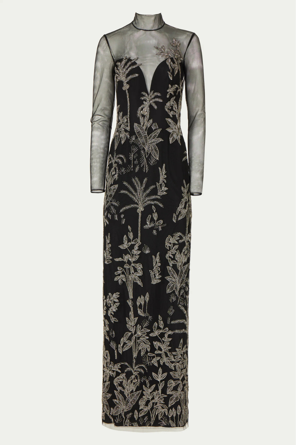 Marcella Tulle High-Neck Gown
