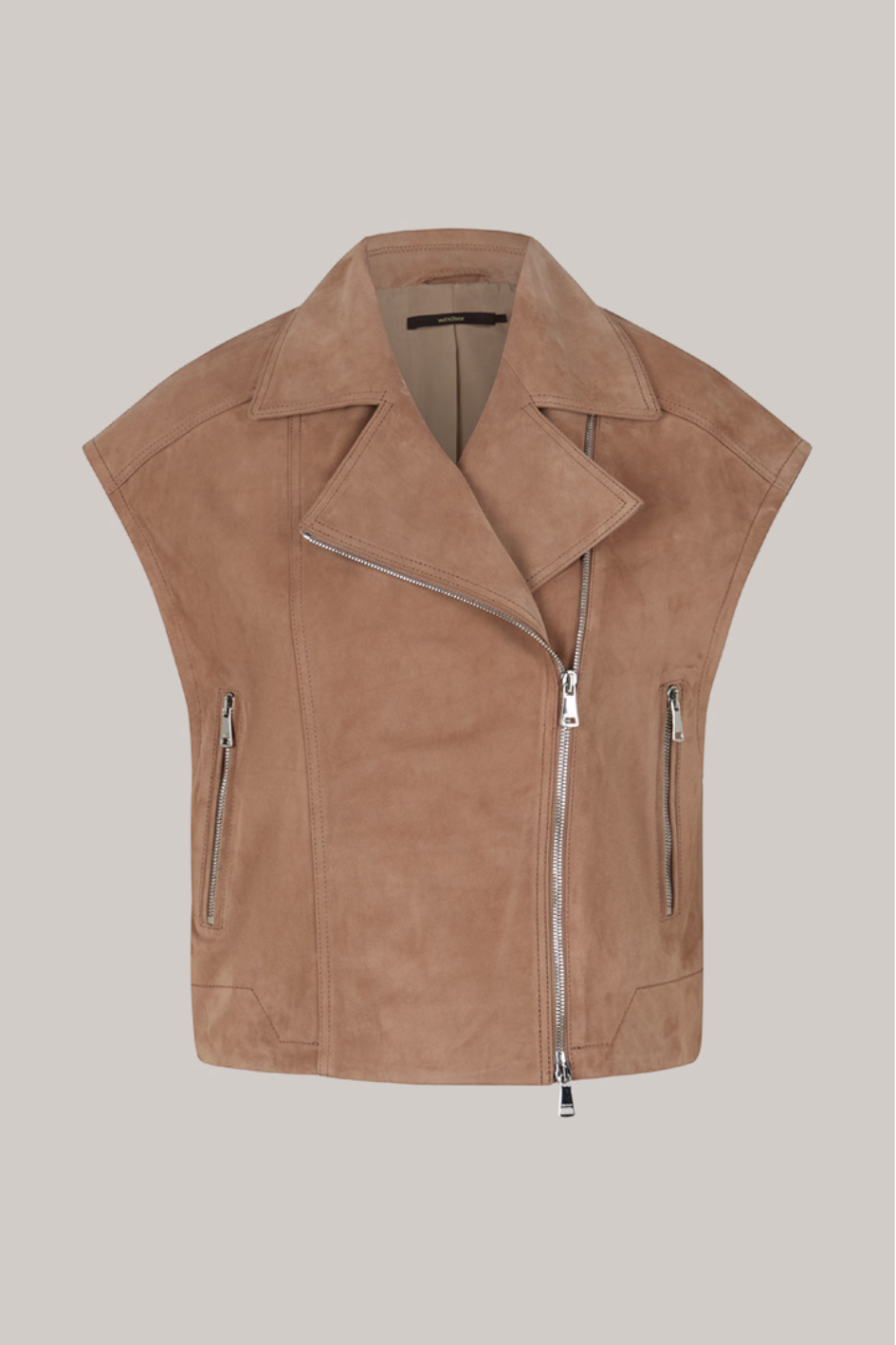 Lambvelours-Leather Biker Veste