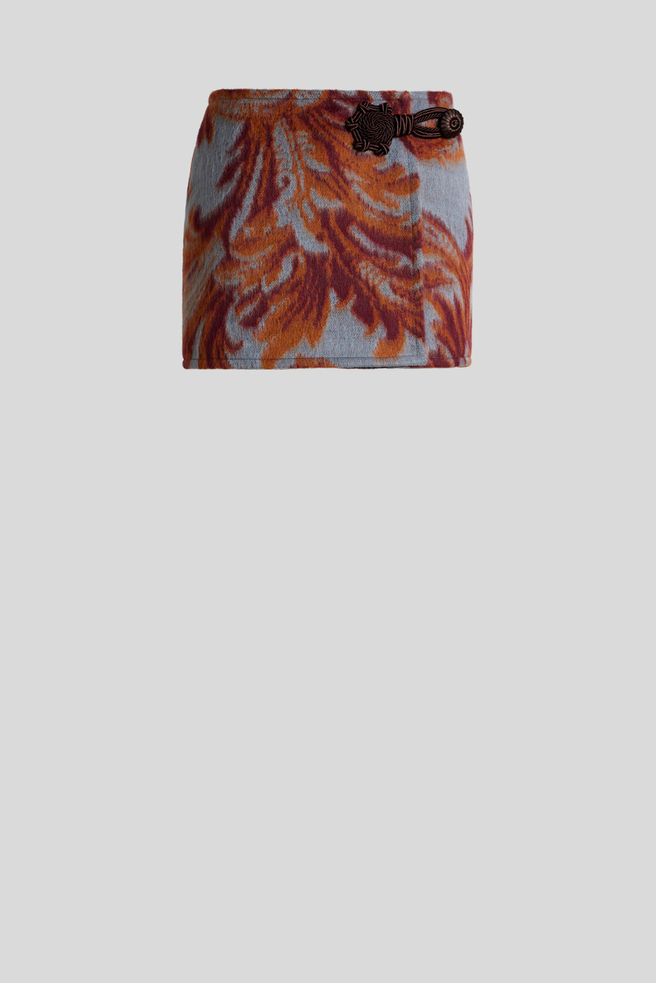 Jacquard Knit Mini Skirt with Tassel Detail