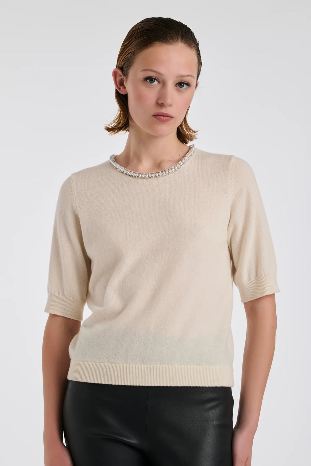 Jumper with Pearls and Rhinestones