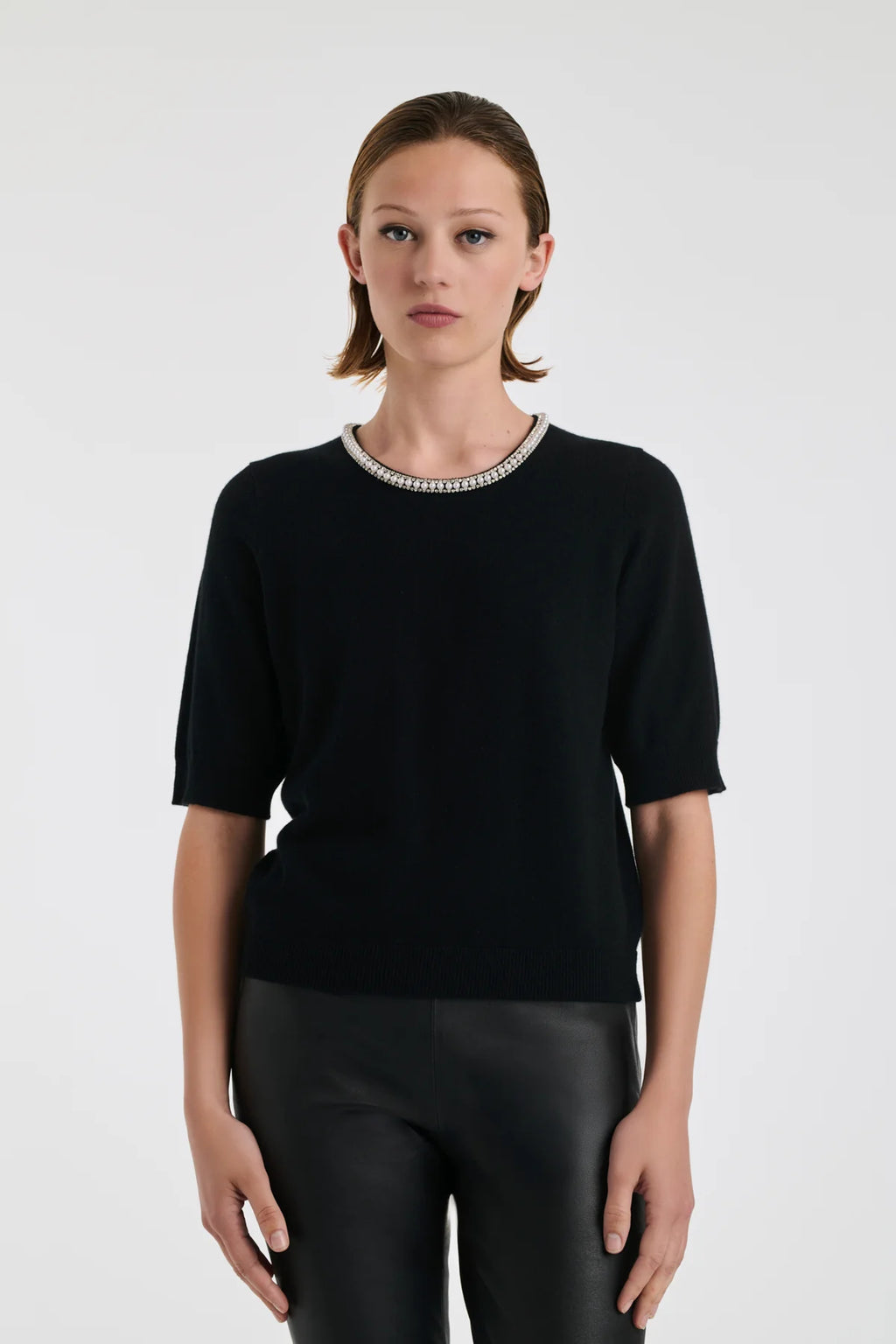 Jumper with Pearls and Rhinestones