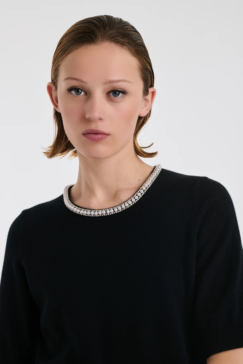 Jumper with Pearls and Rhinestones