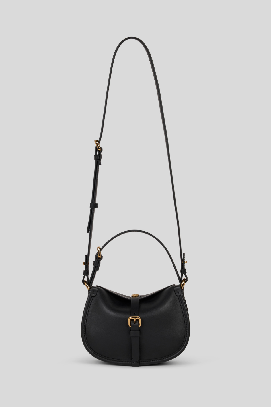 Black Leather Shoulder & Crossbody Bag