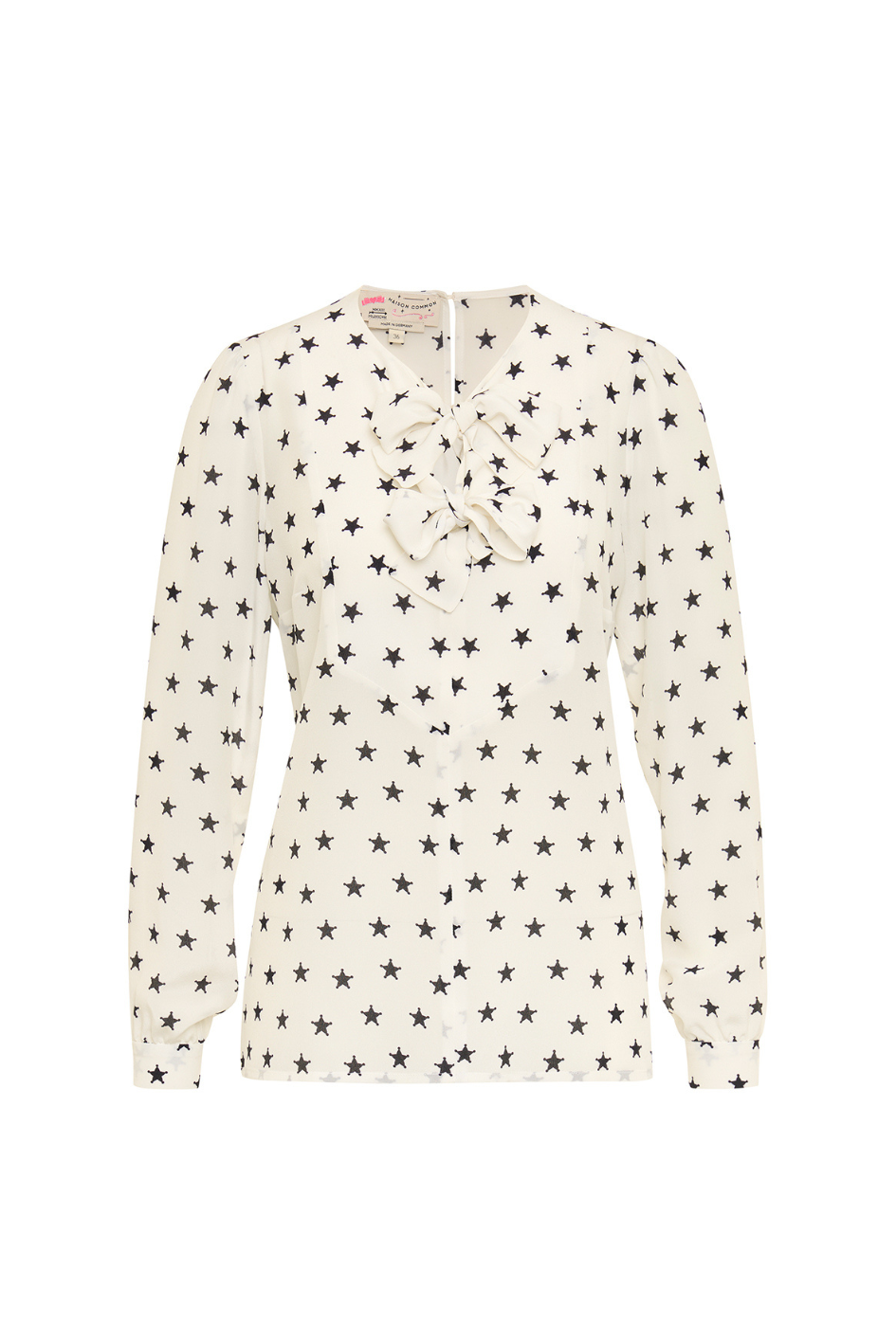 Silk Blouse long Sleeve with Star Pattern