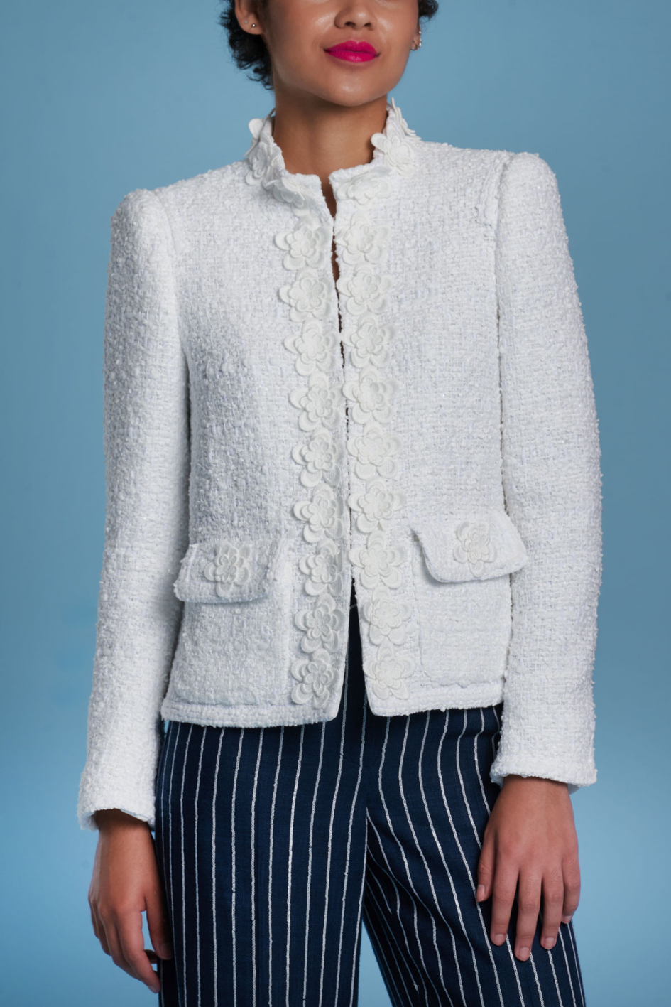 Jacket with Flower and Patch Pockets