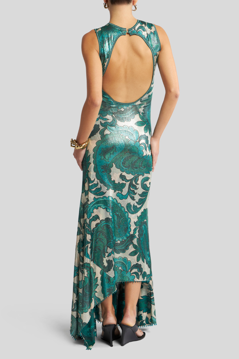 Metallic Green Maxi Dress