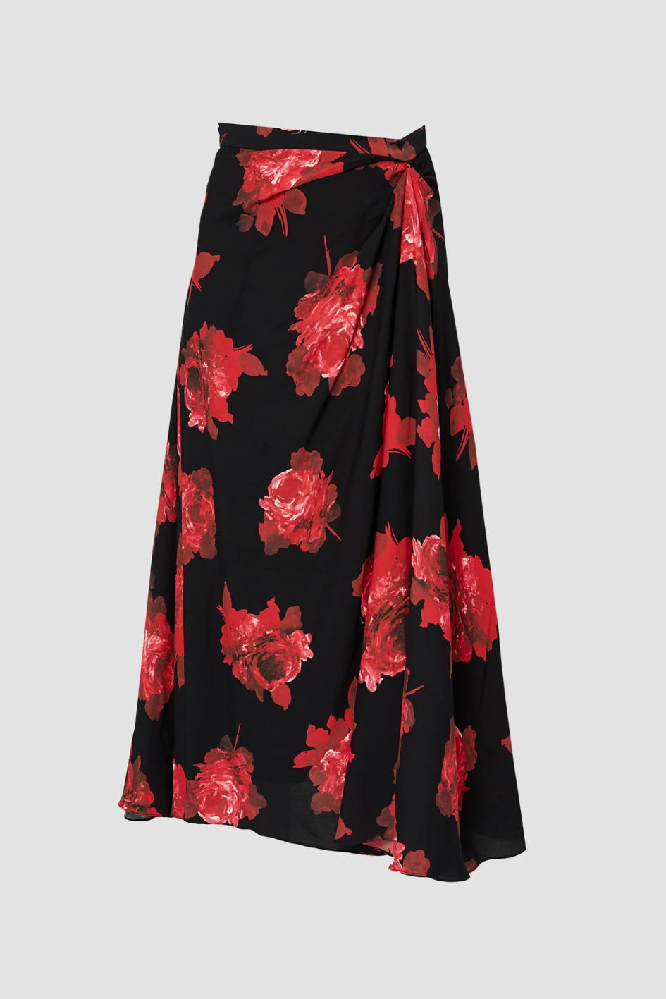 Asymmetric Drape Rose Skirt