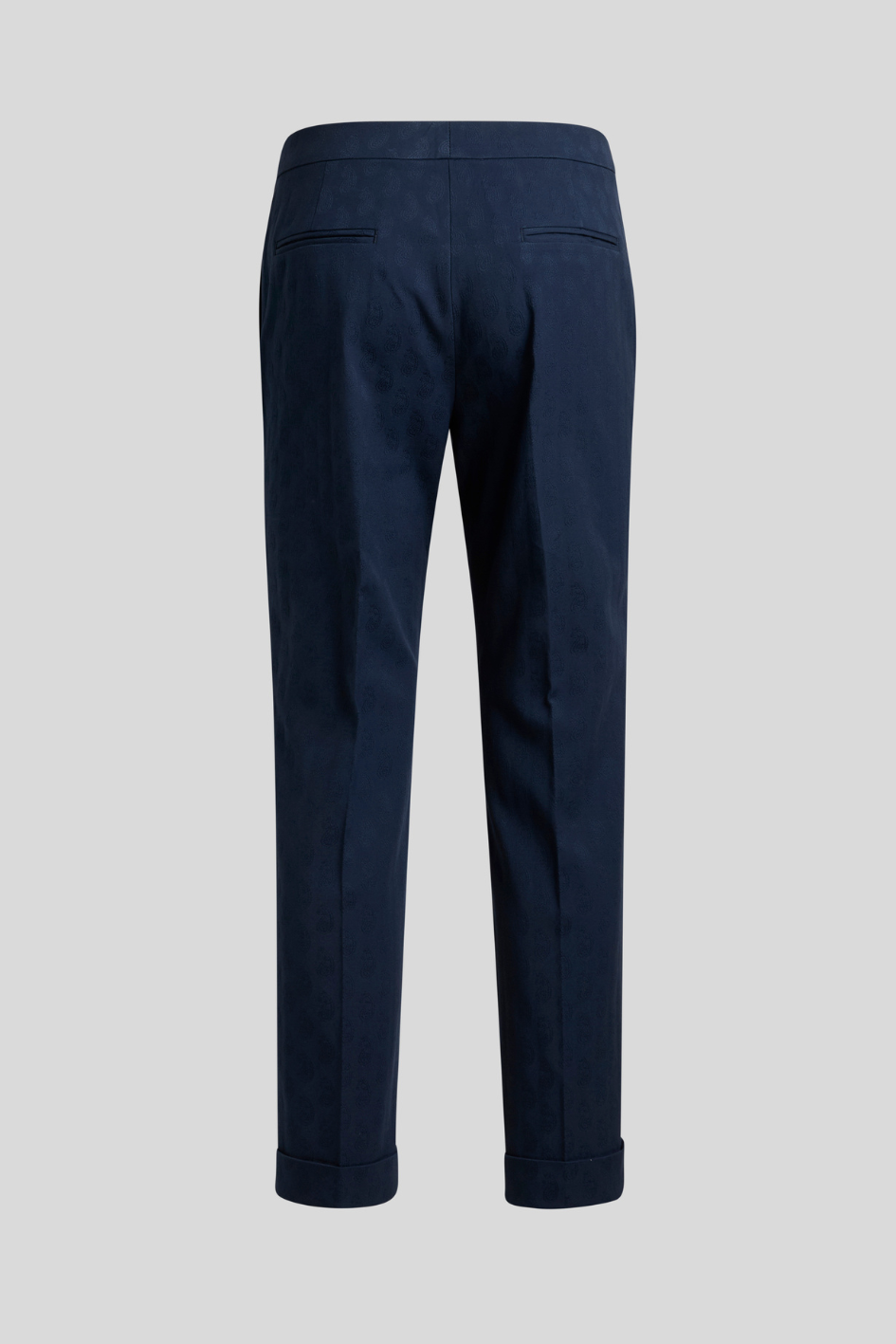 Tailored Straight-Leg Trousers with Turn-Up Hem