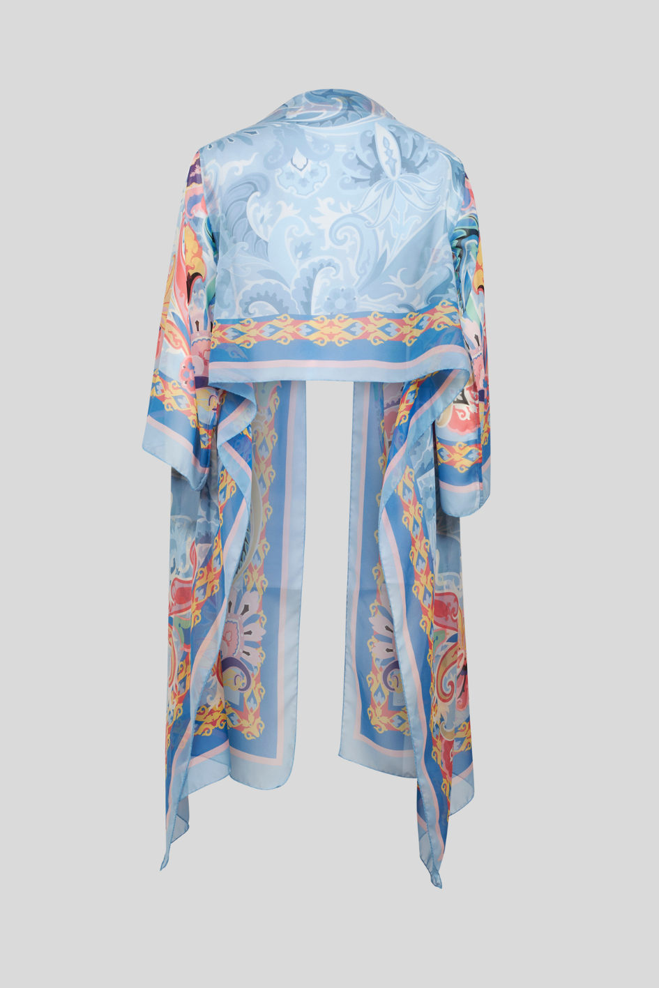 Silk Kimono with Vibrant Paisley Pattern