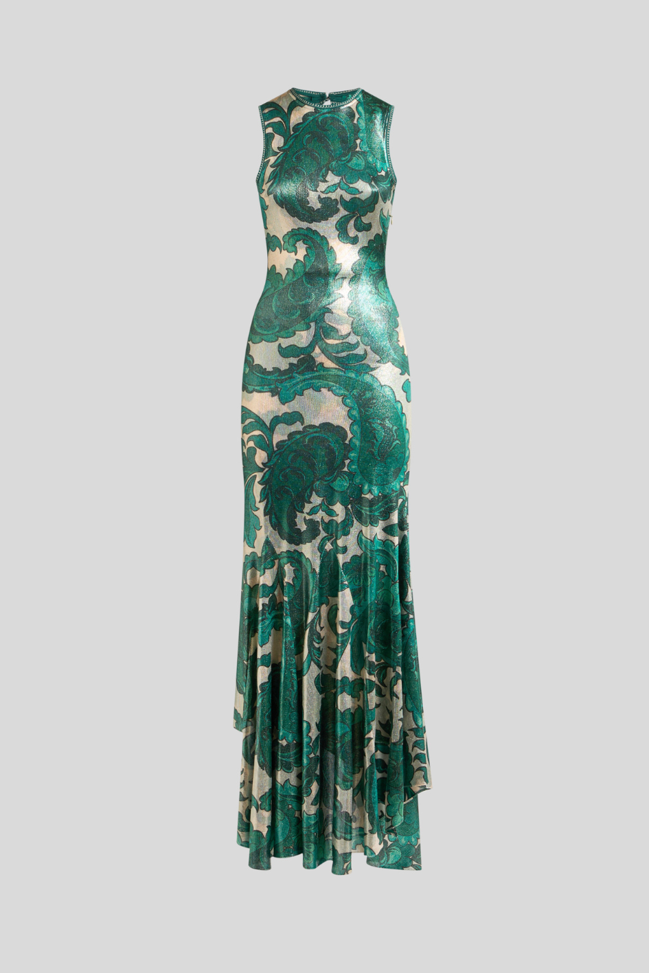 Metallic Green Maxi Dress