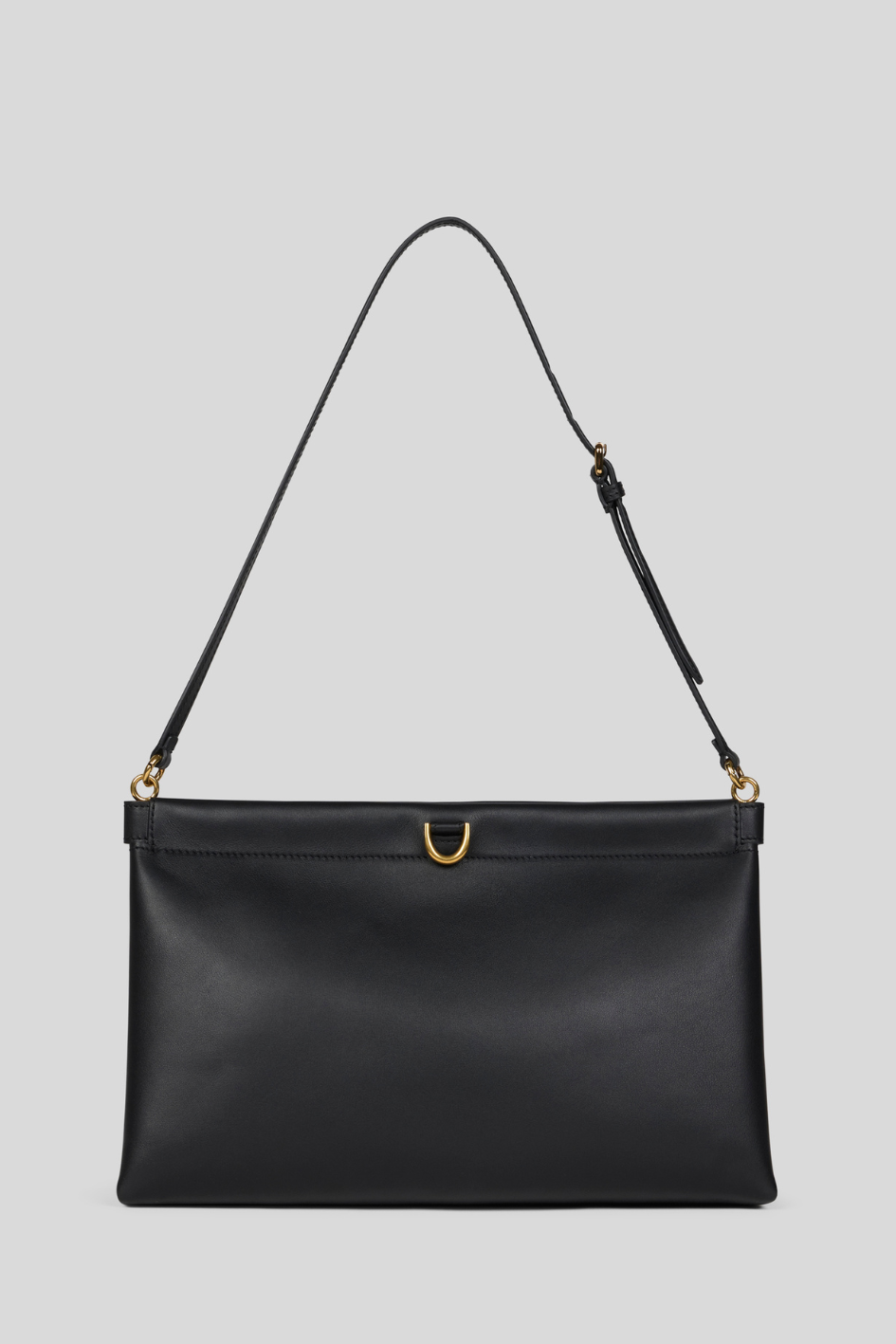 Leather Shoulder Bag with Gold Details