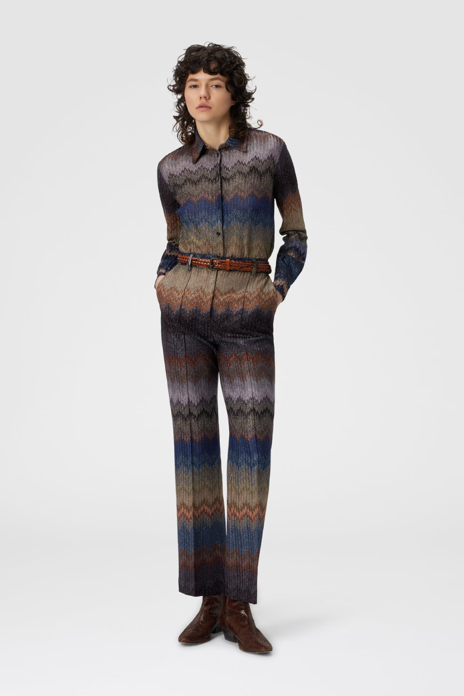 Trumpet Pants with Snake Pattern