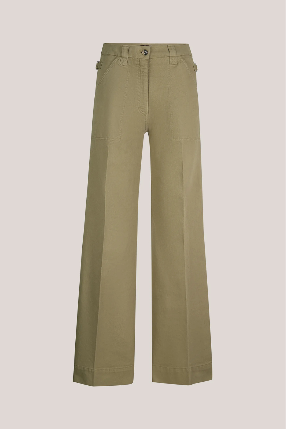 Cotton Twill Marlene Cargo Pants in Olive