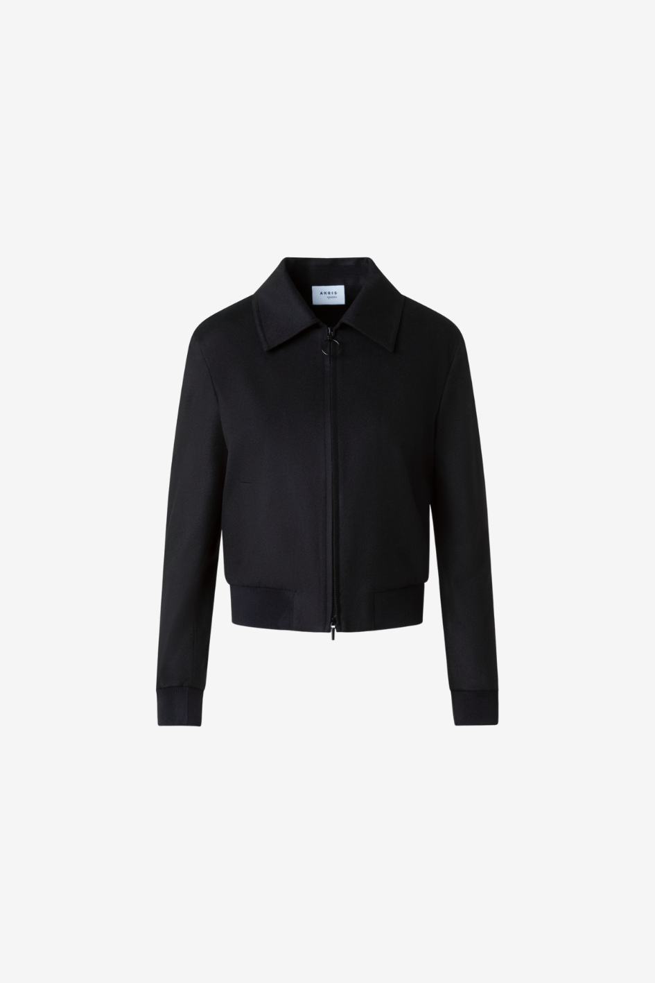 Wool-Cashmere Bomber Jacket with Shirt Collar