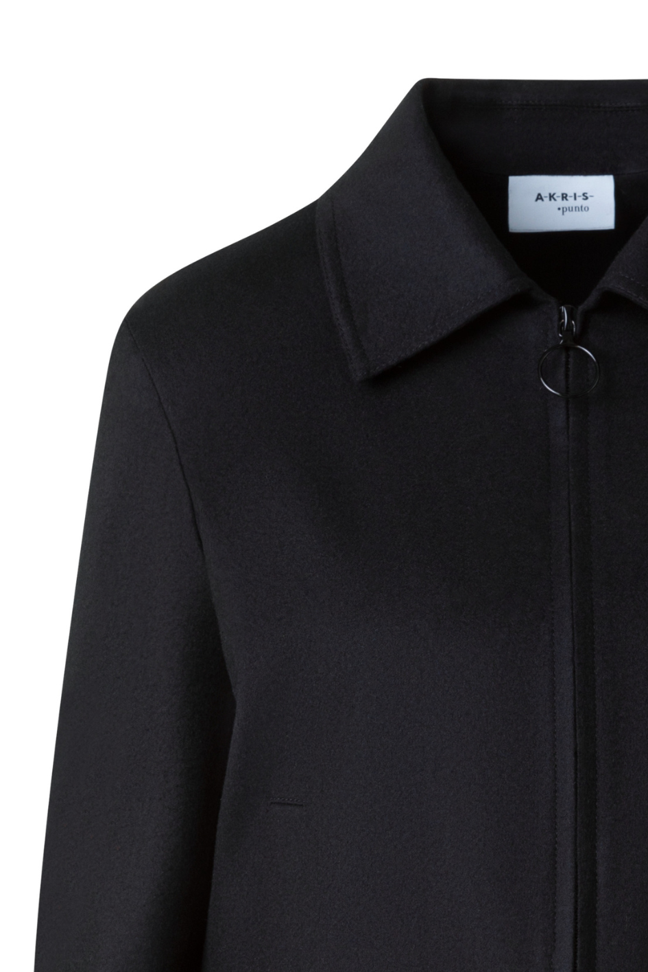 Wool-Cashmere Bomber Jacket with Shirt Collar