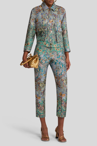 Floral Jacquard Trousers