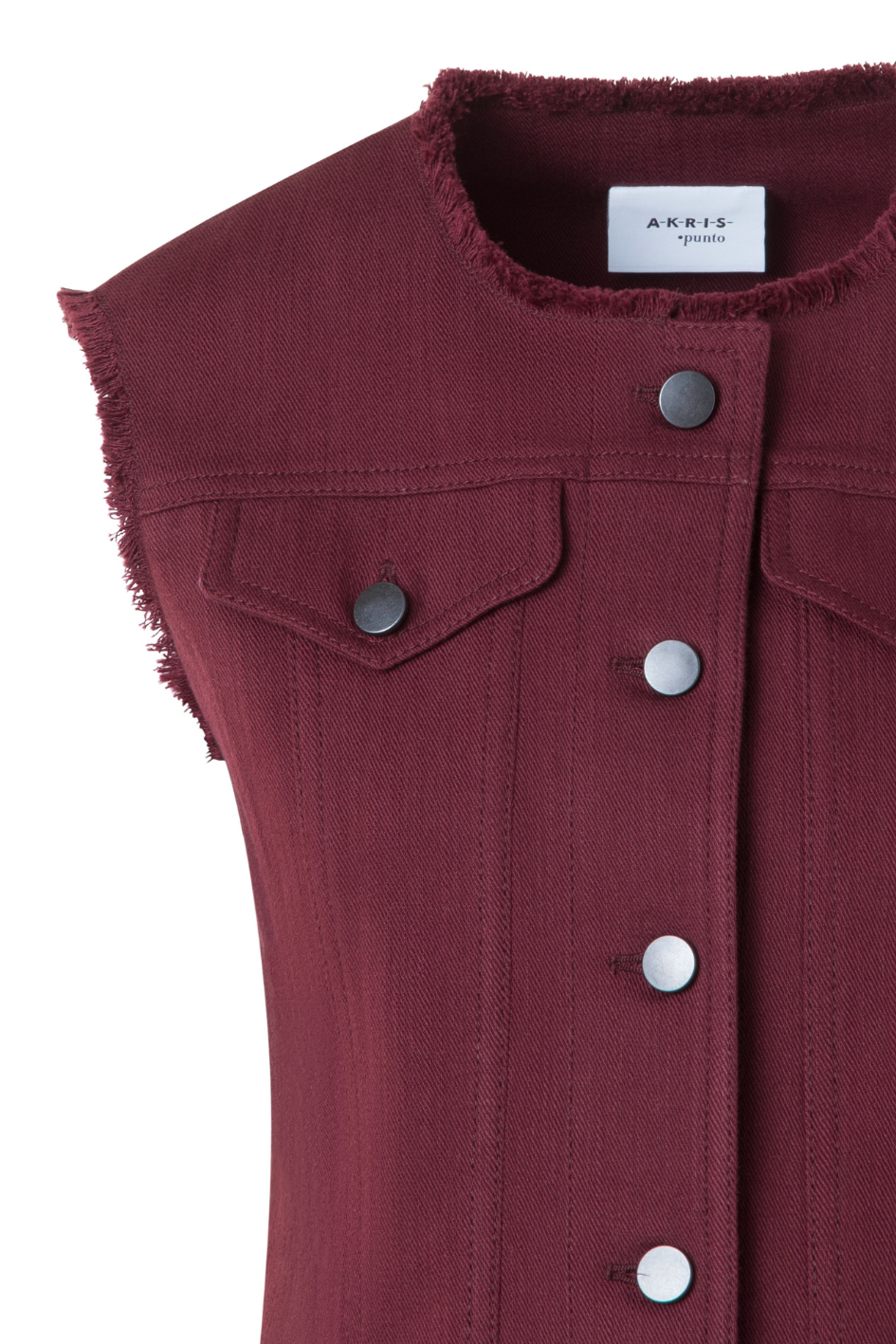 Motorbike Style Gilet in Cotton Stretch Denim