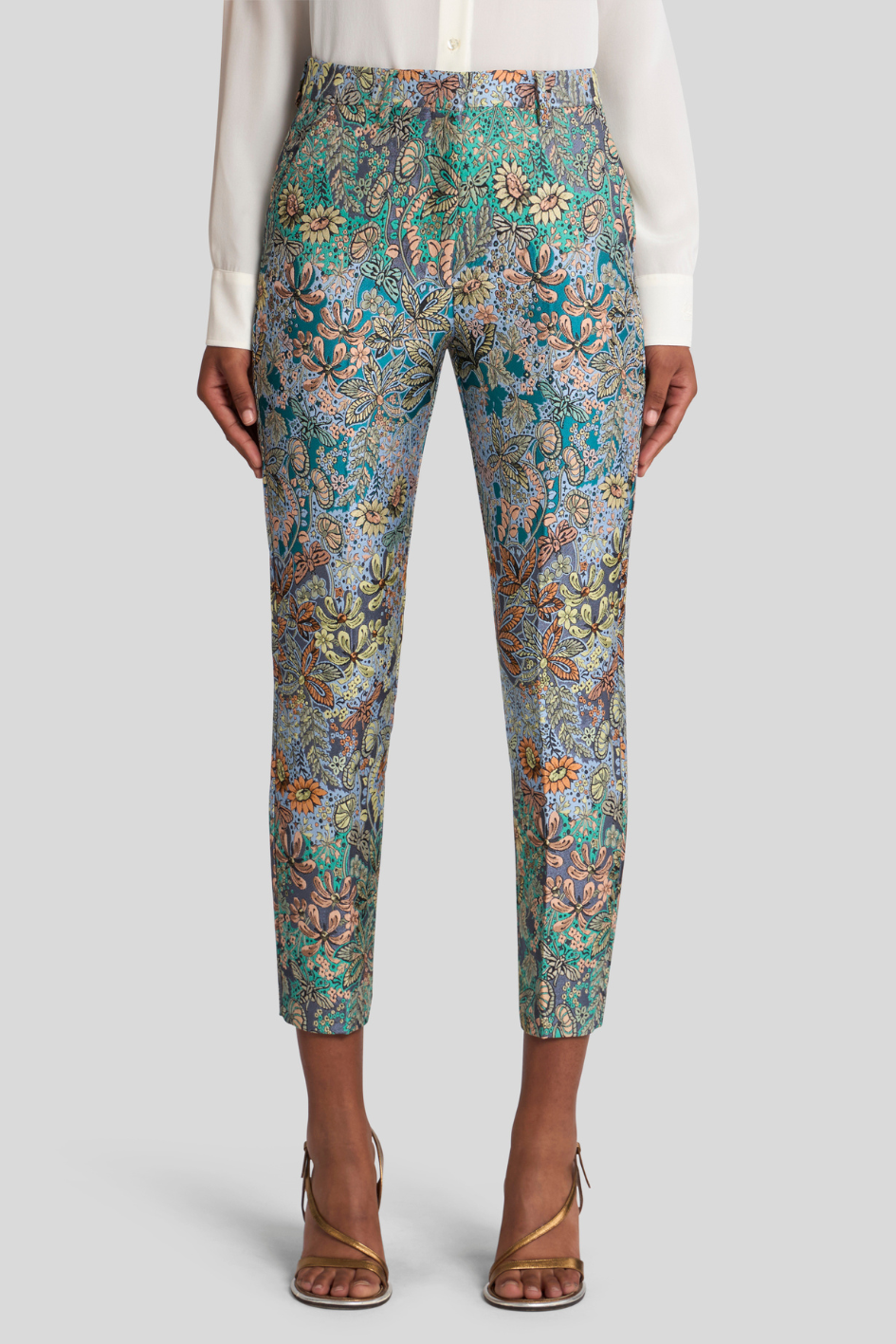 Floral Jacquard Trousers