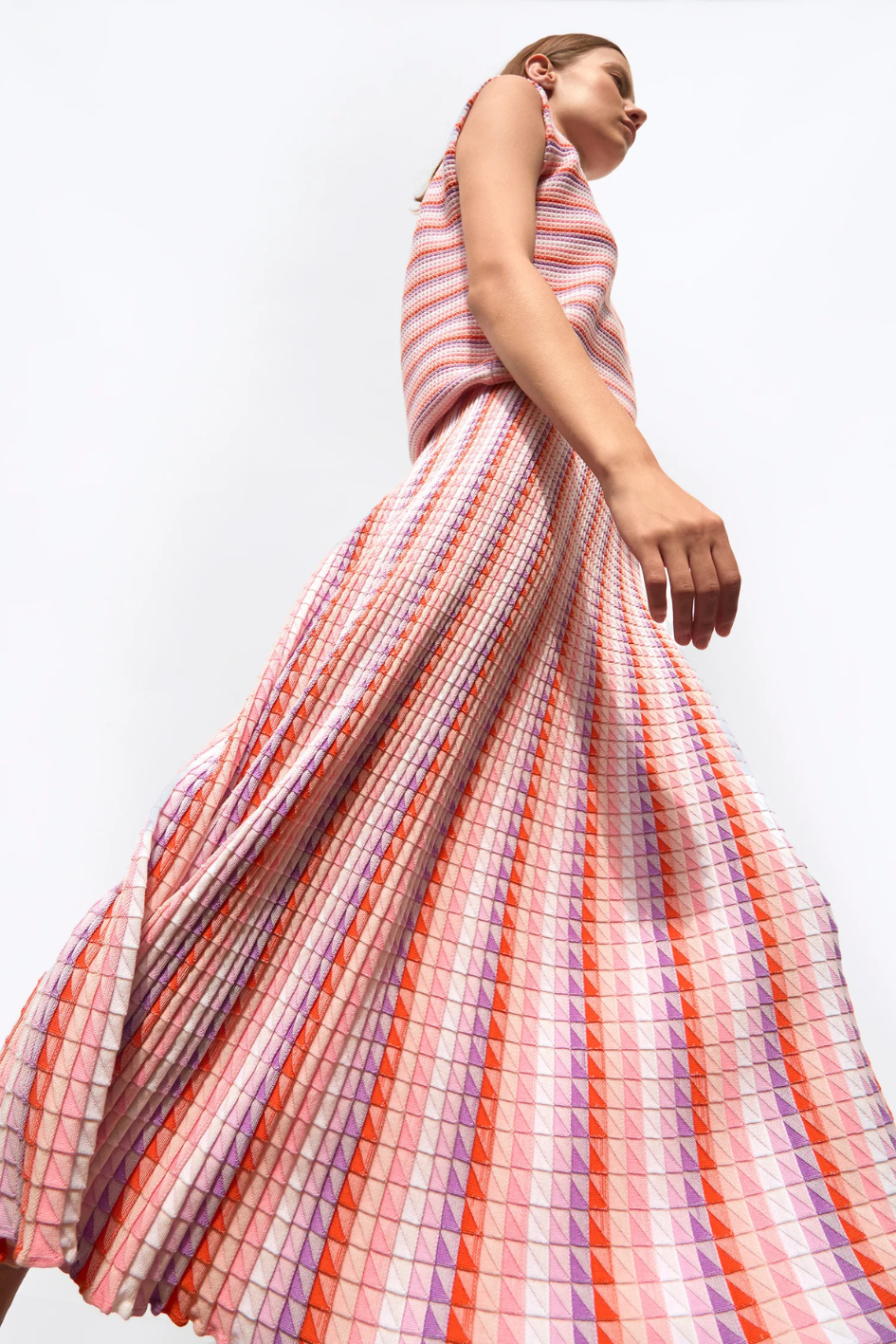 Campari Fluid Skirt in an Origami Knit