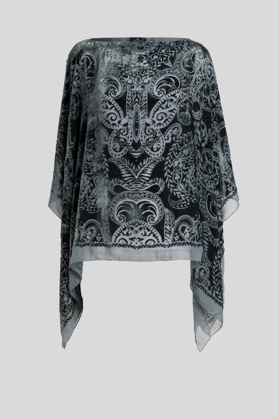 Poncho Top with Paisley Motif