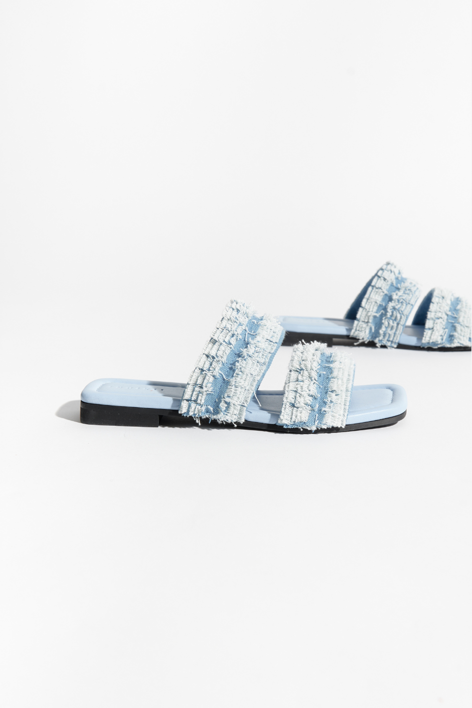 Fringes Jeans Sandal Blue