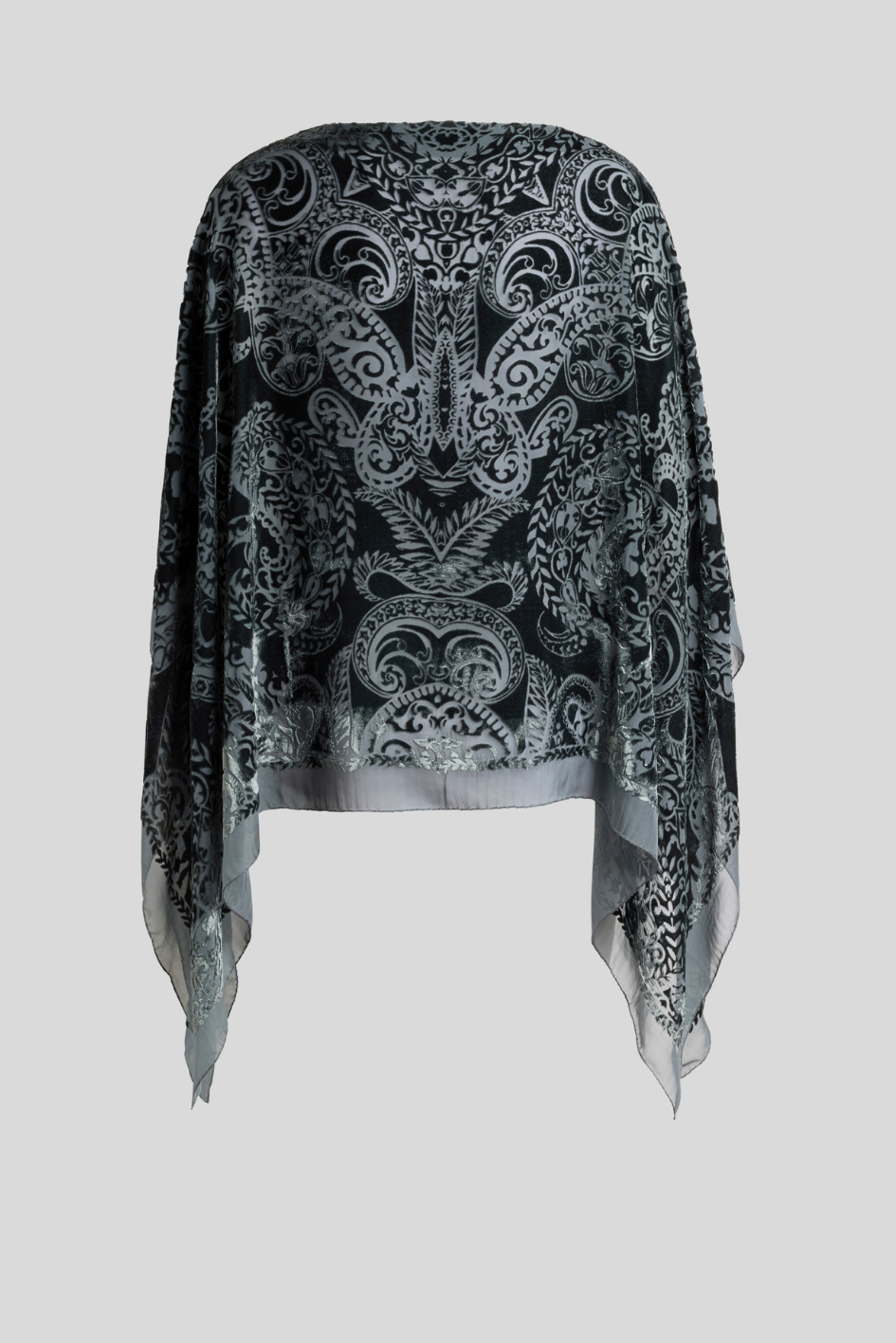 Poncho Top with Paisley Motif