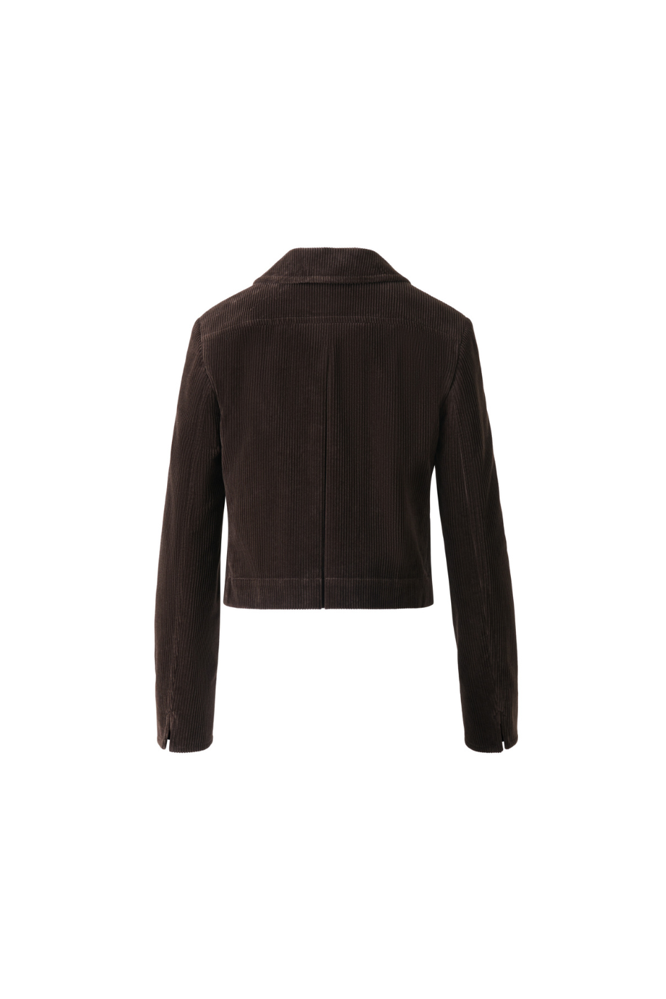 Cropped Corduroy Jacket with Shirt Collar