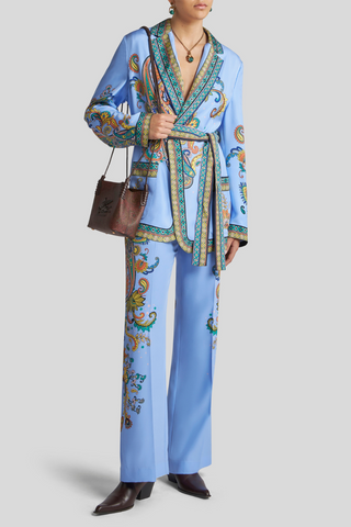 Kimono with Paisley Print and Wrap Belt