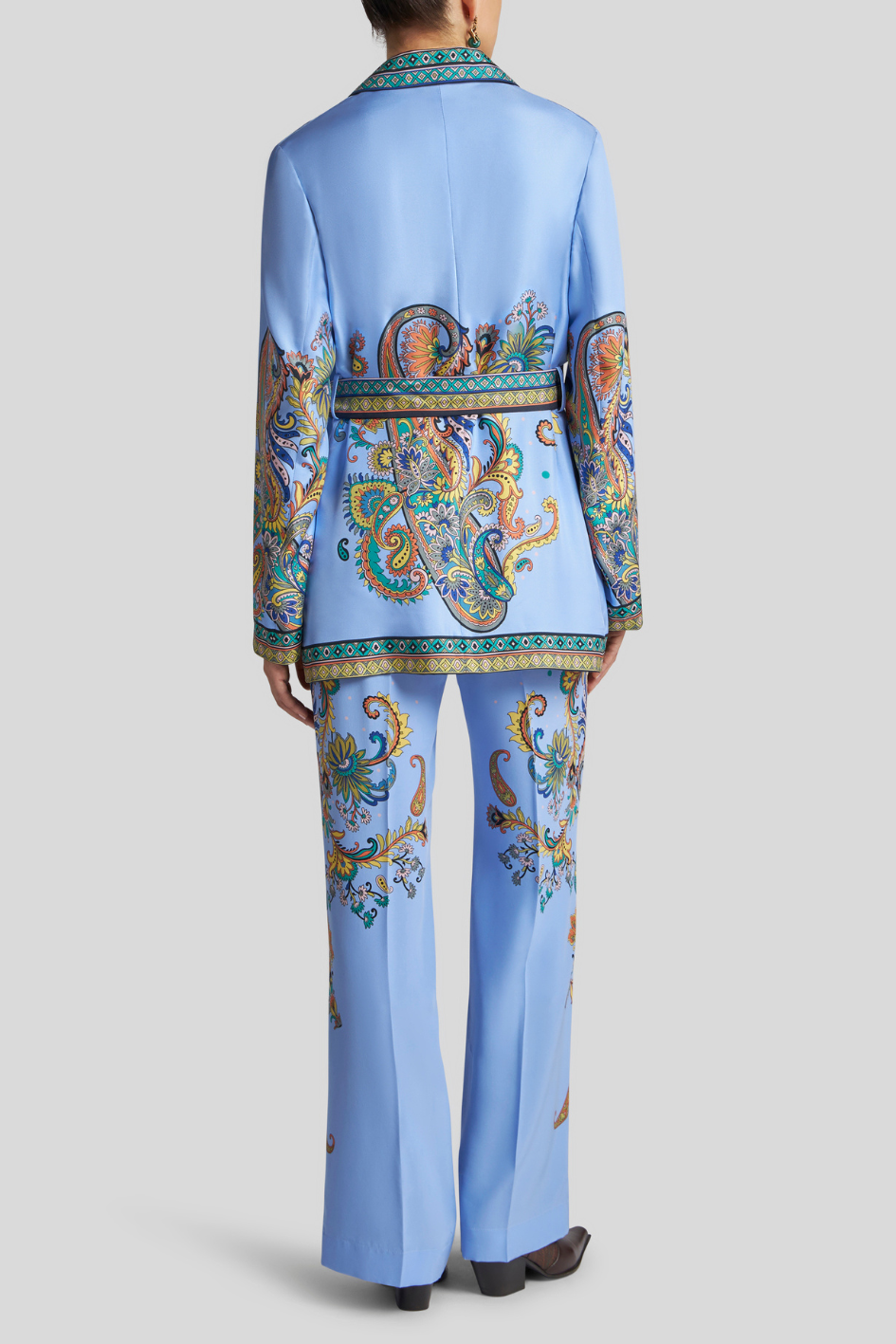 Kimono with Paisley Print and Wrap Belt