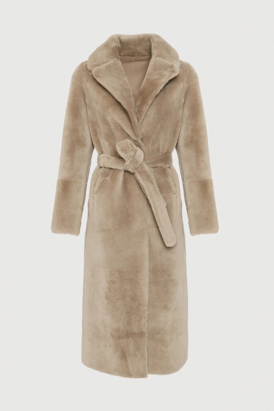 Long reversible Lambskin Coat with Belt