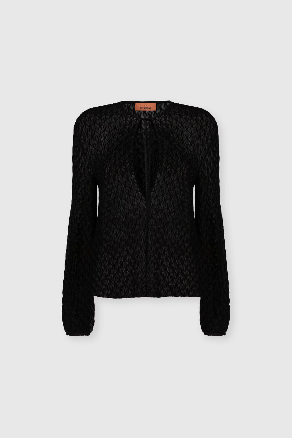 Crew Neck Blouse in Wool Blend Black