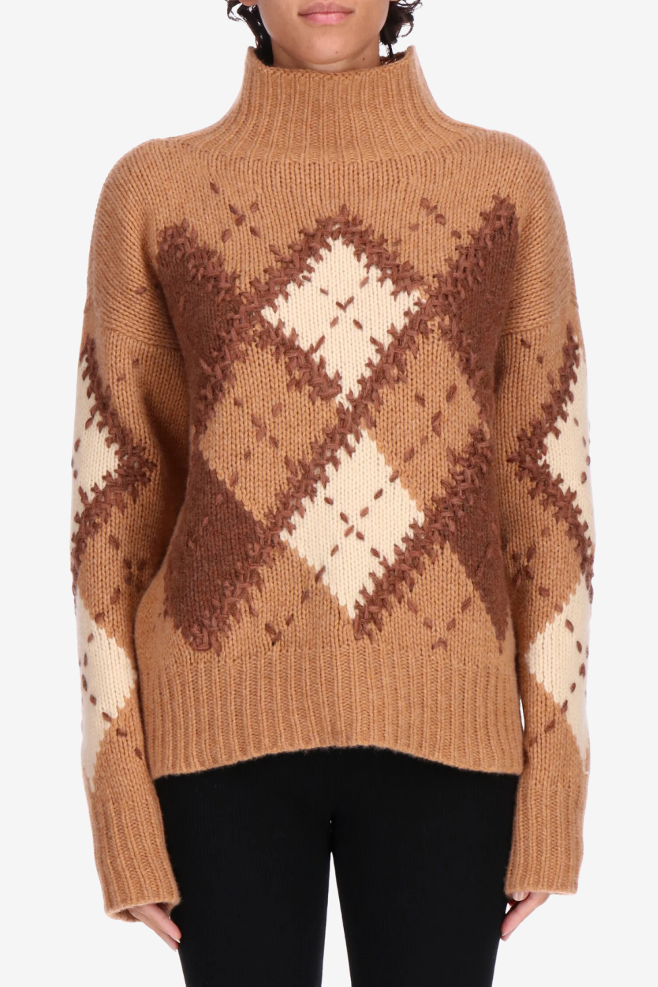 Checked Sweater with Turtleneck