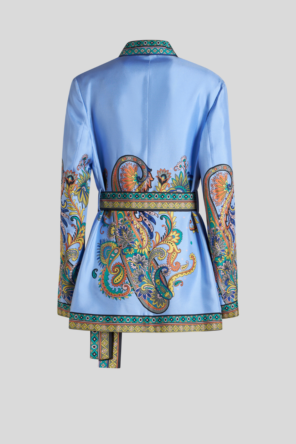 Kimono with Paisley Print and Wrap Belt