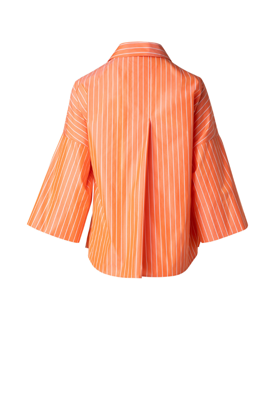 Orange Striped Blouse with Wide Sleeves