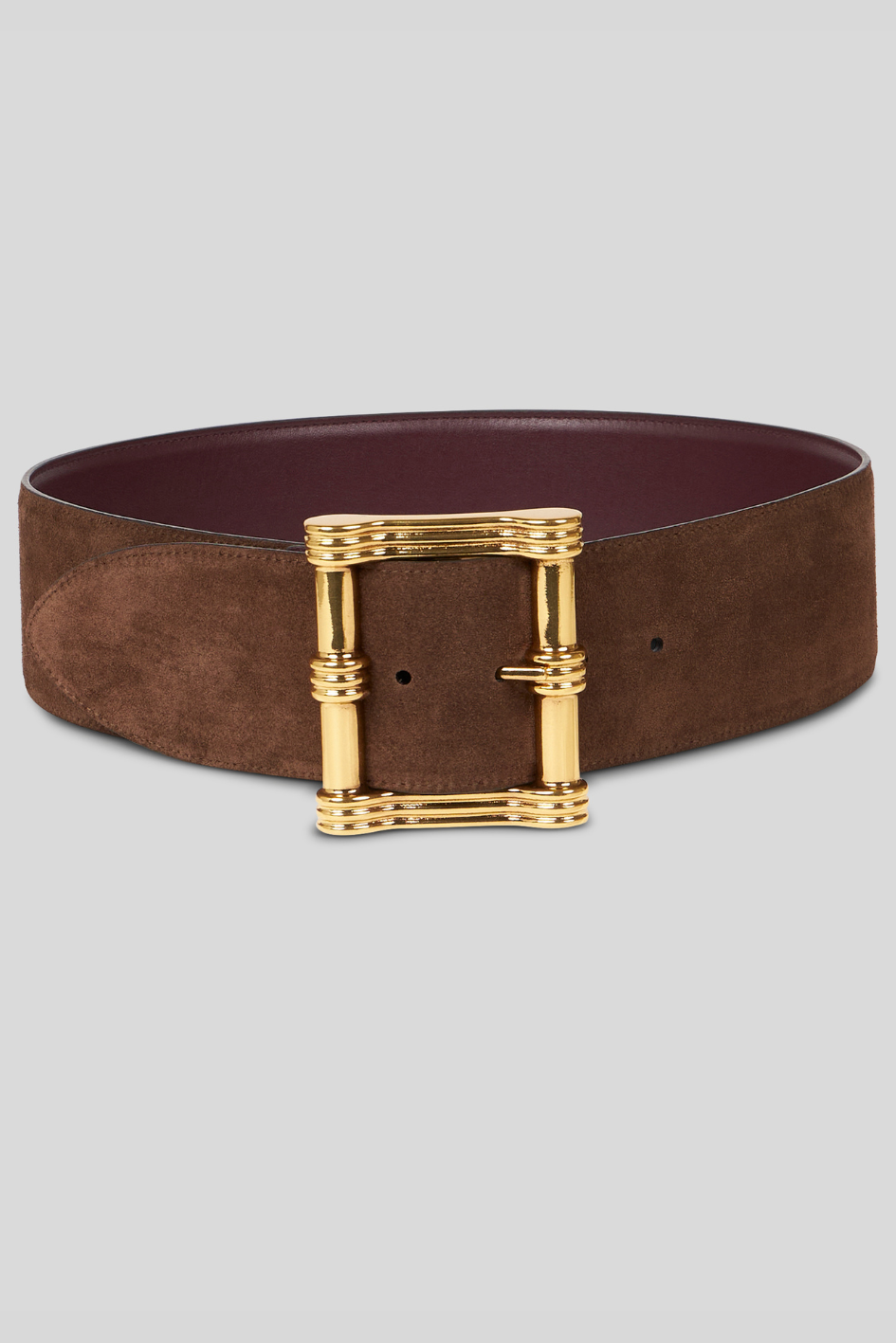 Reversible Wide Belt with Gold Buckle