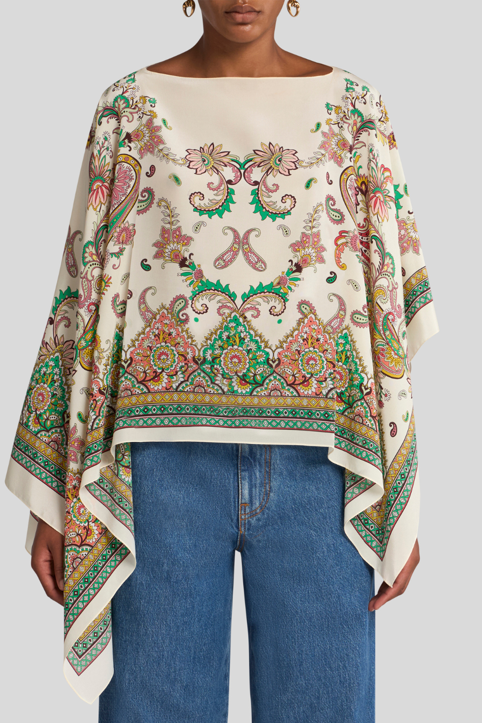 Paisley Print Silk Top