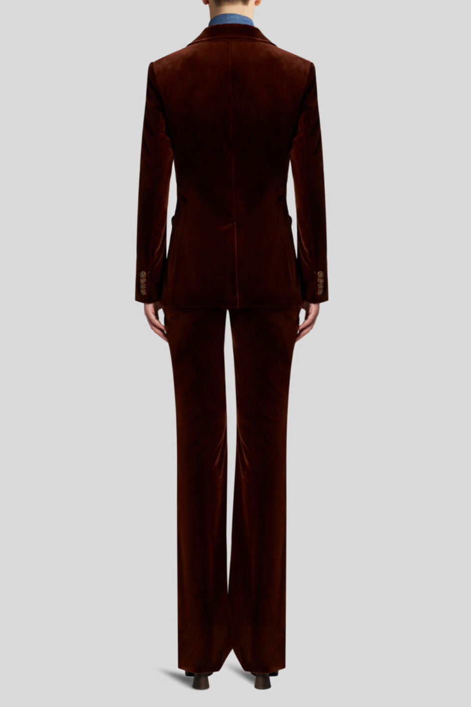 Double-breasted Blazer in Cotton Velvet