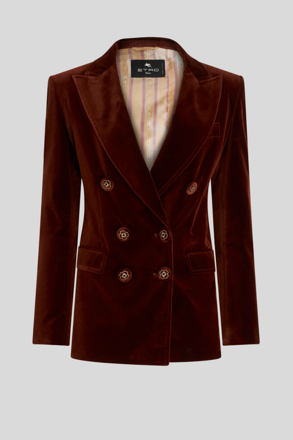 Double-breasted Blazer in Cotton Velvet