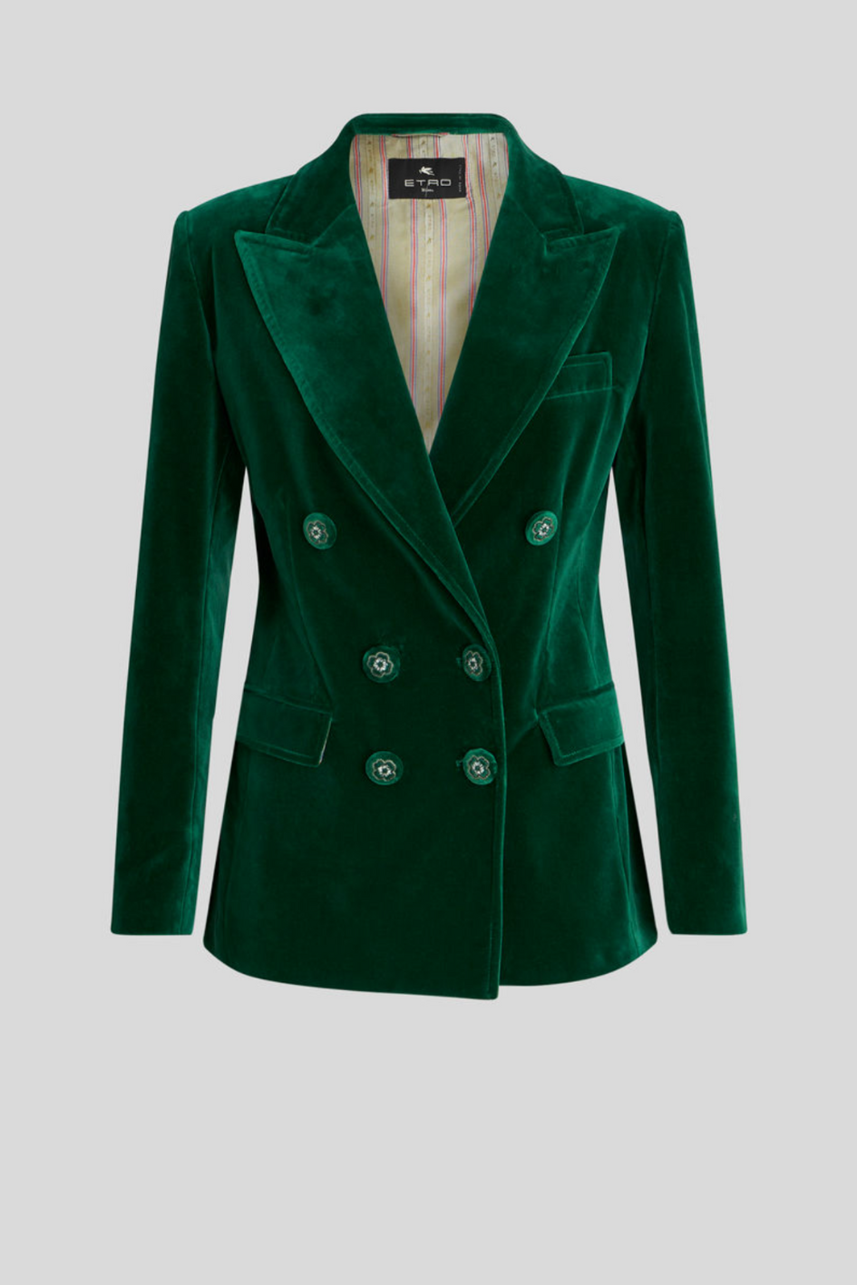 Double-breasted Blazer in Cotton Velvet