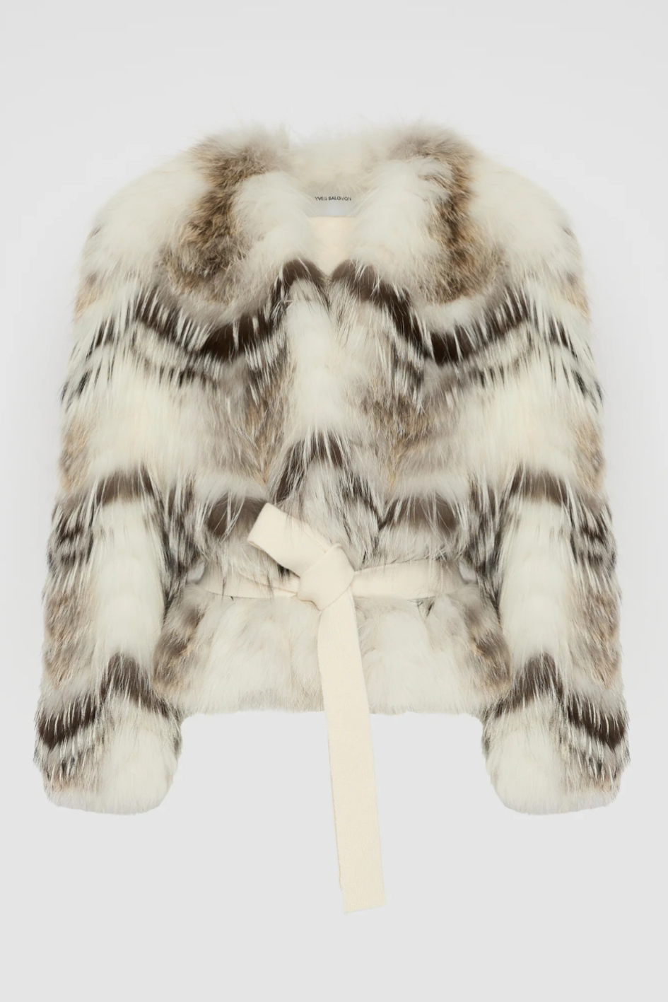Fur cropped Jacket in Merino Knit and Fox Fur