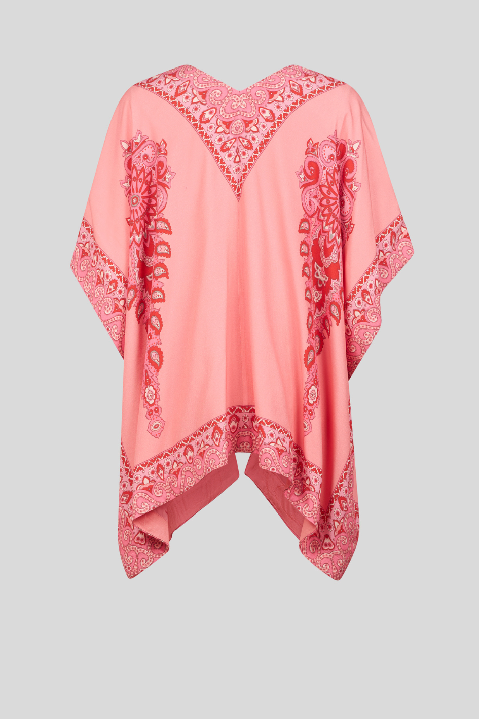 Pink Kimono with Paisley and Floral Accents