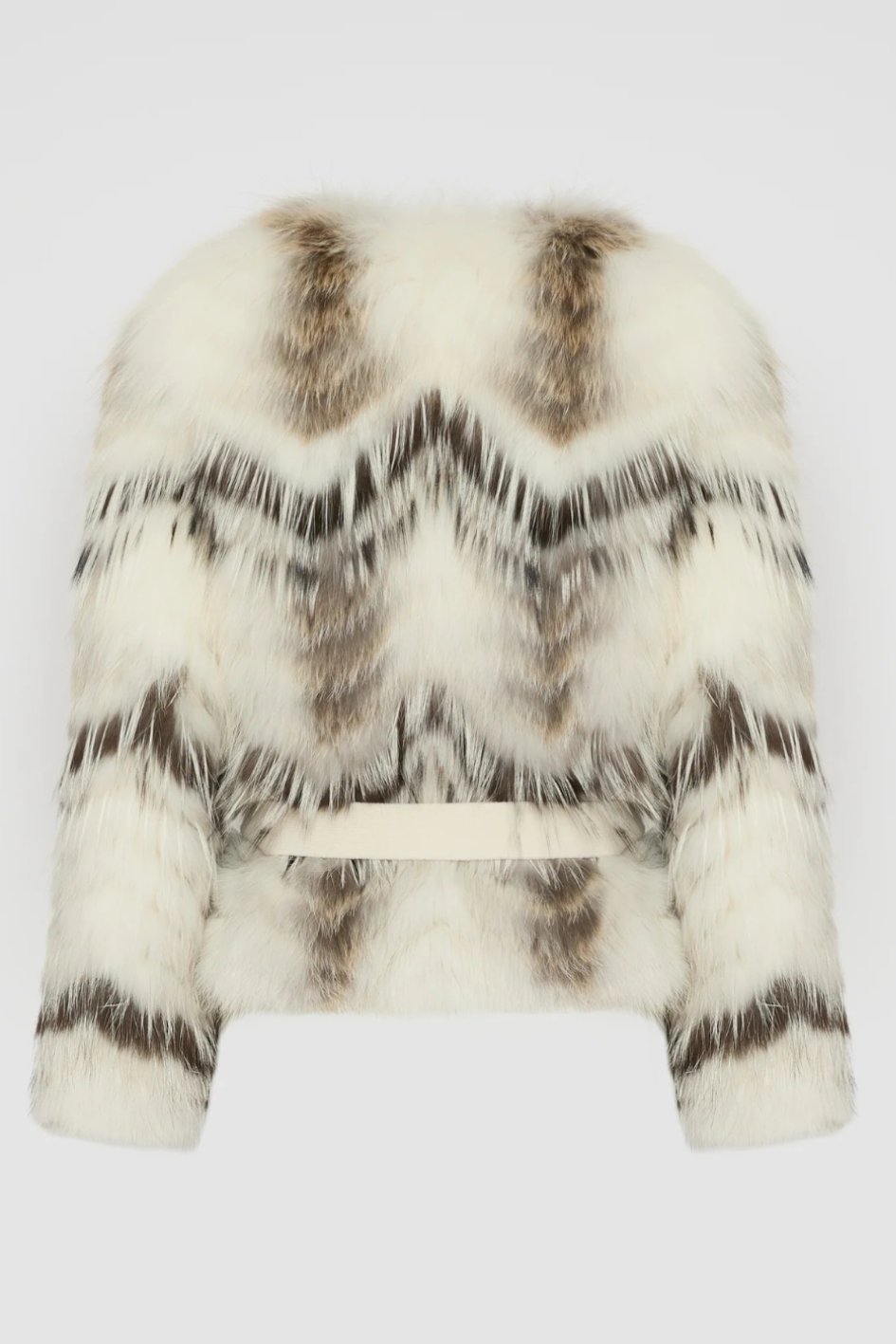 Fur cropped Jacket in Merino Knit and Fox Fur
