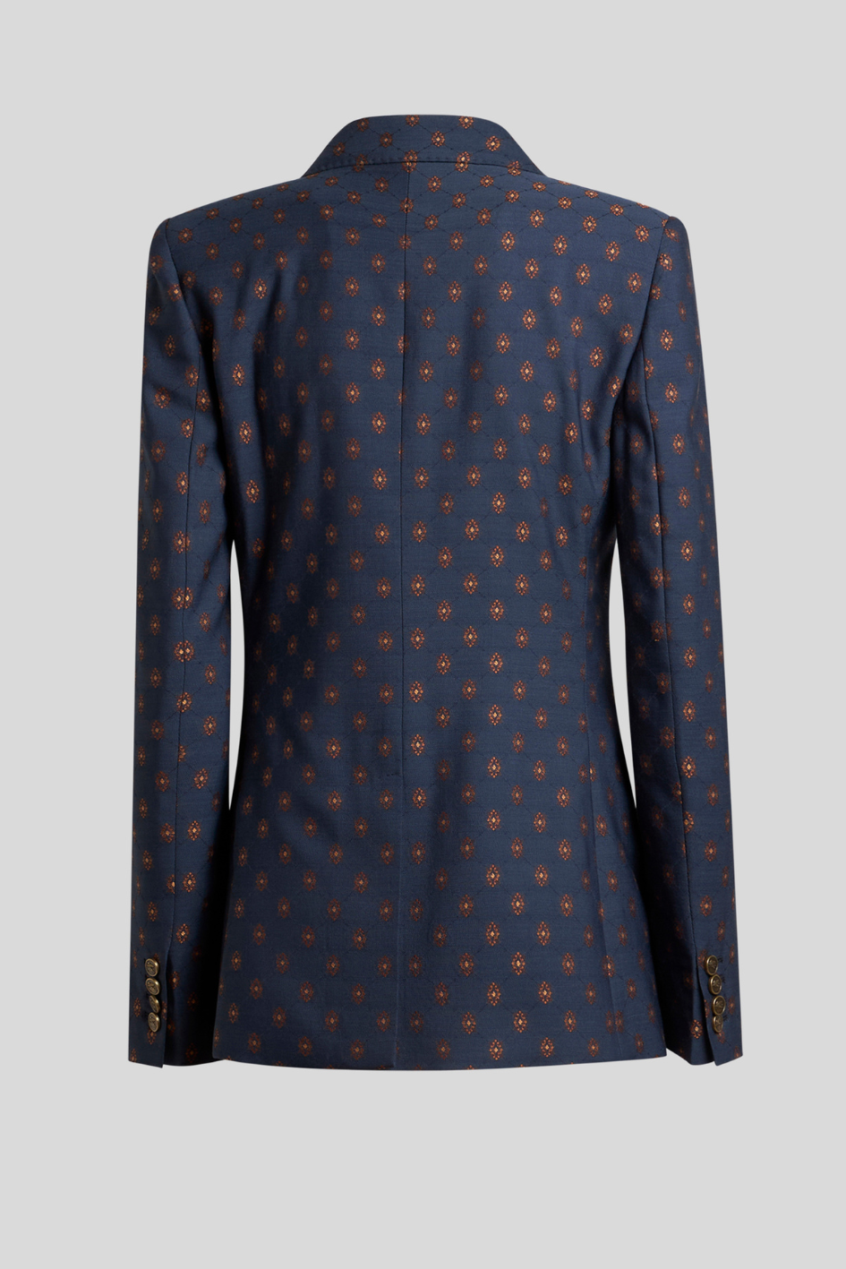 Double-Breasted Jacquard Blazer with Pattern