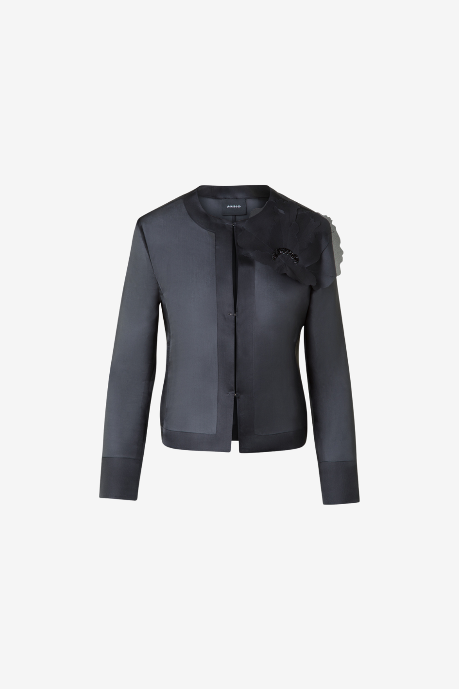 Akio Jacket in Silk Organza with 3D Anemone