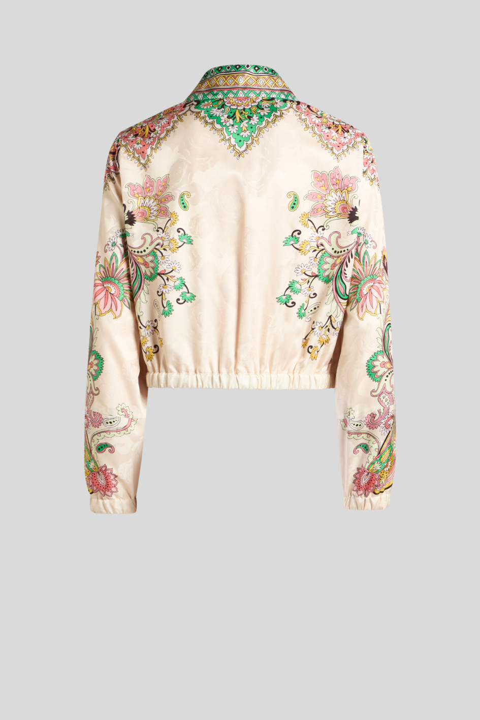 Cropped Paisley Bomber Jacket