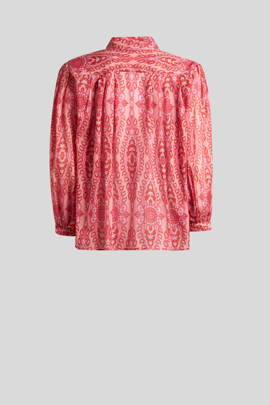 Blouse with Tie Neck and Paisley Pattern