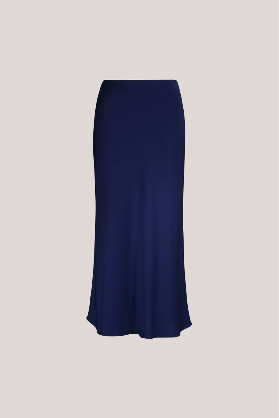 Midi-length merino knit Skirt in dark blue