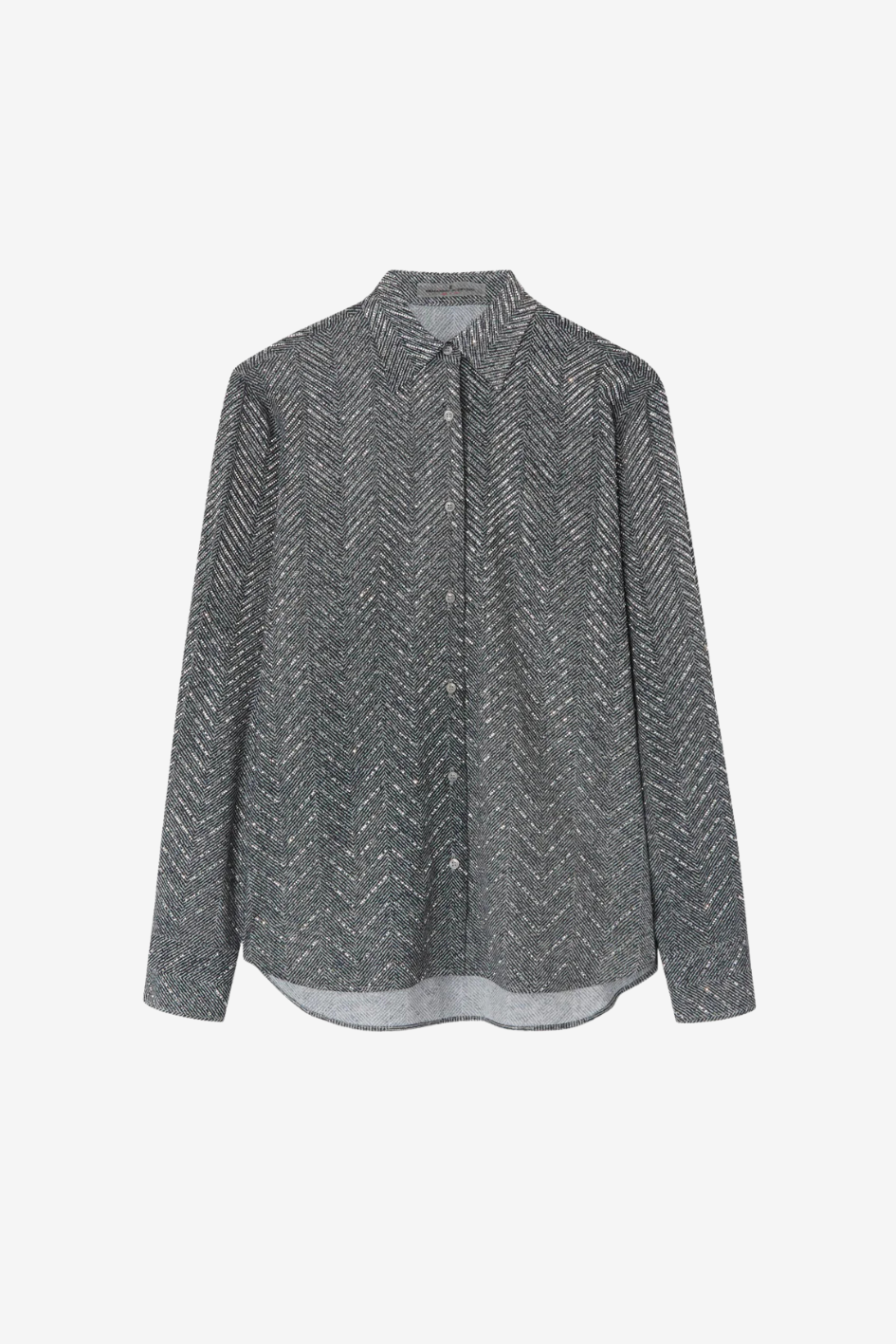 Viscose shirt with hand-applied crystals