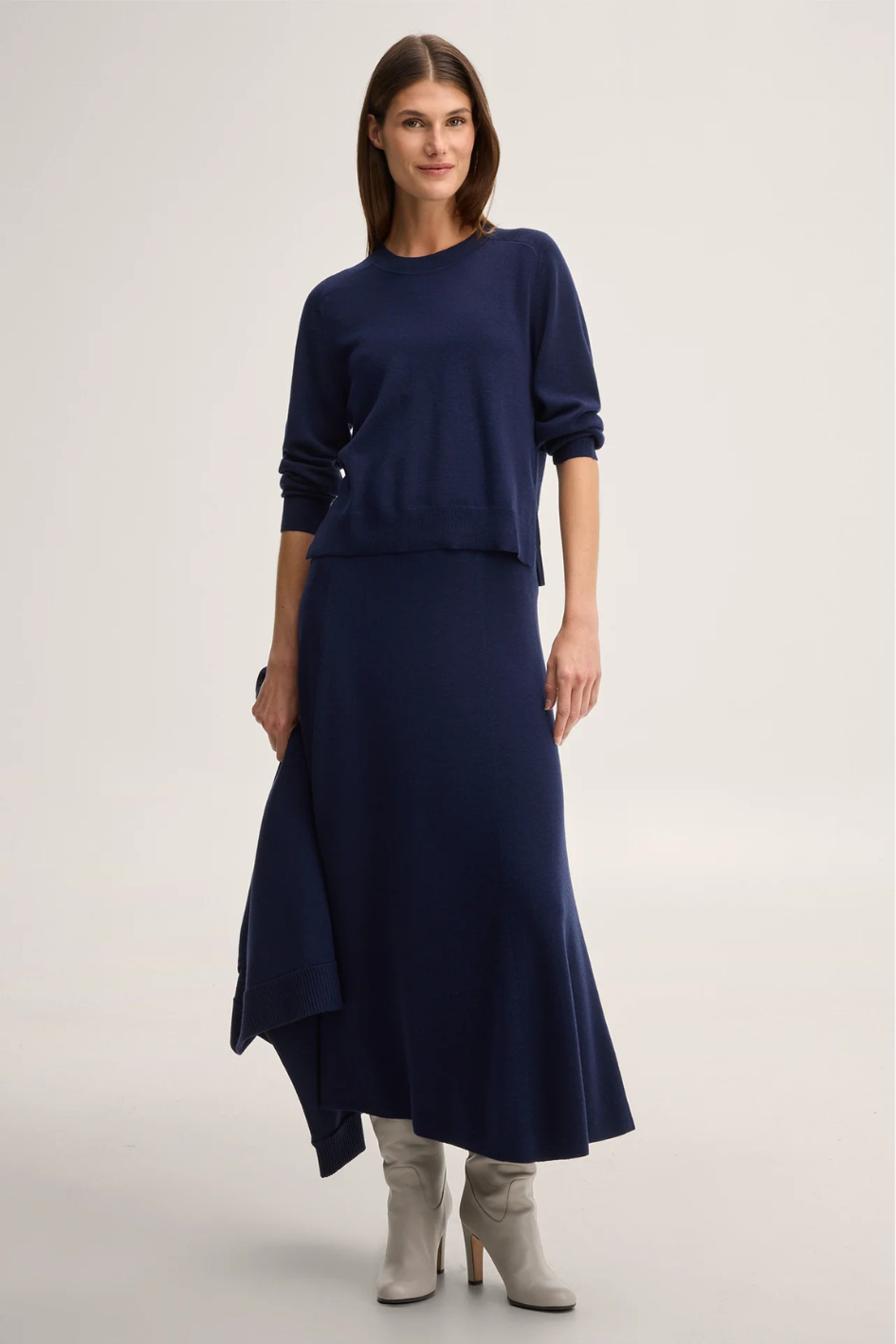 Dark Blue Merino Knit Sweater