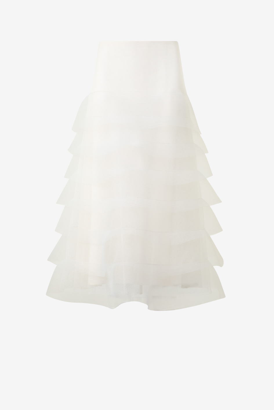 White Layered Tulle Skirt